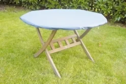 Abdeckhaube für Tischplatte Ø130cm  Teak Safe grau/mit Gummizug