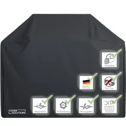 Abdeckhaube Gasgrill Gr. XL schwarz  mit Druck Pott & Flamme