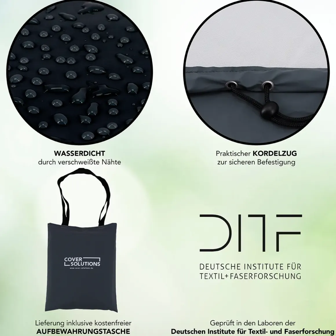 Abdeckhaube Gasgrill Gr. XL schwarz mit Druck Pott & Flamme