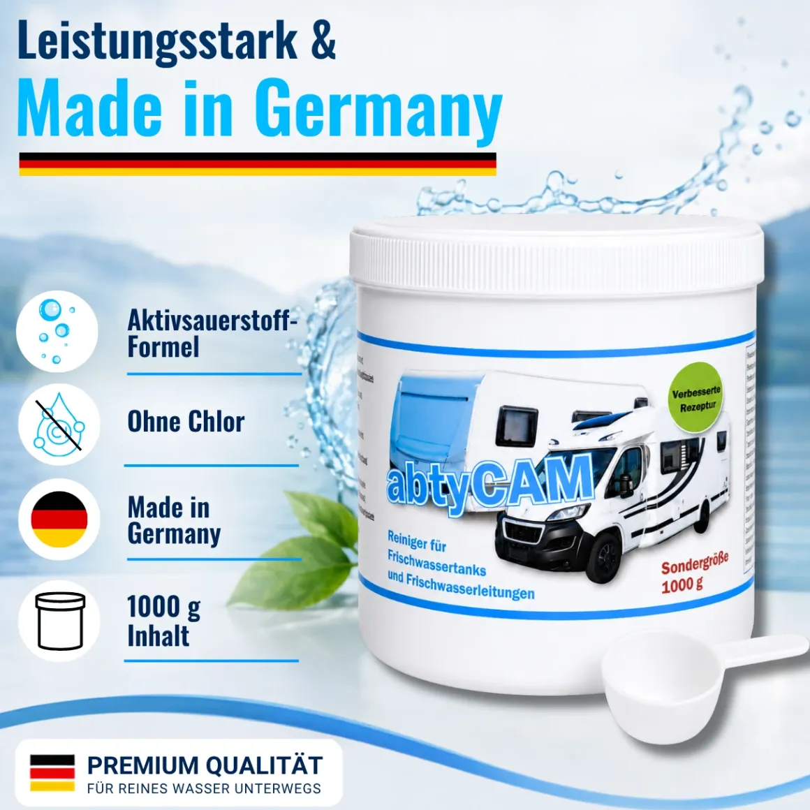 abtyCAM 1000g Frischwasser Tankreiniger Wohnmobil Wohnwagen