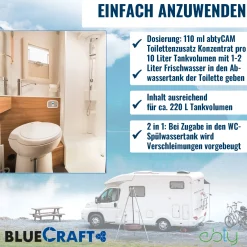 abtyCAM Toilettenzusatz 2,5 l Sanitärflüssigkeit  für Campingtoiletten