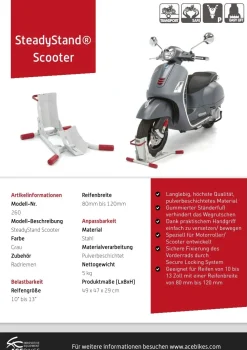 ACEBIKES SteadyStand Scooter  mit Wippe und Gummifüße