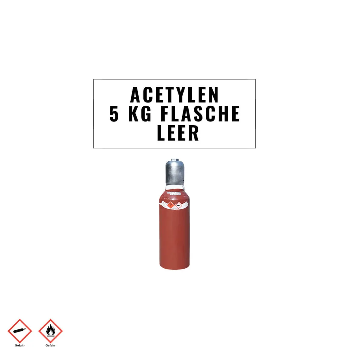 Acetylen-Flasche 5 Liter leer, ungefüllte Umlaufflasche
