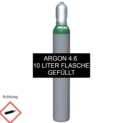 Argon 4.6 gefüllte 10 Liter Gaslasche   Schweißargon - Umlaufflasche