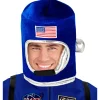 Astronautenhelm mit Miktrofon, blau für  Erwachsene