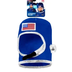 Astronautenhelm mit Miktrofon, blau für  Erwachsene
