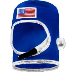 Astronautenhelm mit Miktrofon, blau für  Erwachsene