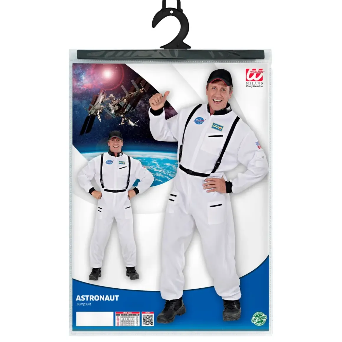 Astronauten-Overall Kostüm – Realistisches Raumfahrer-Outfit für Partys, Größe: M