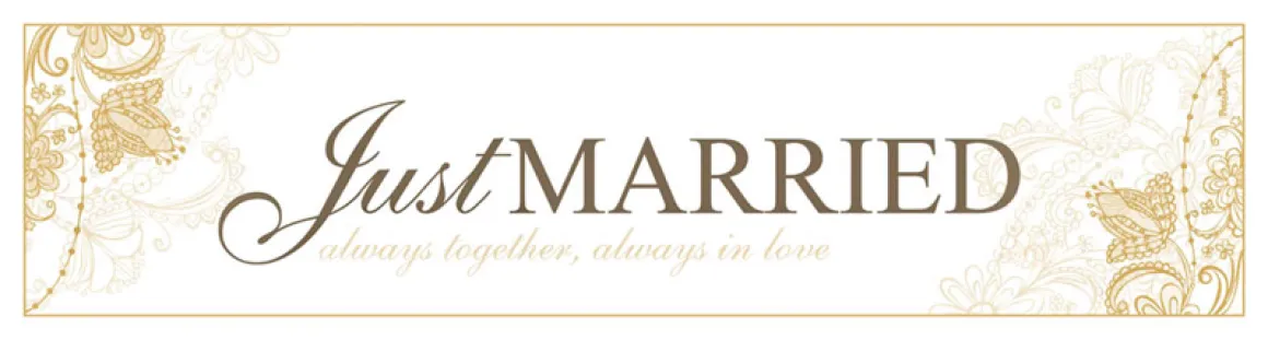 Autoschmuck: Nummernschild Just Married, Gold 50 x 11,5 cm aus dickem Papier