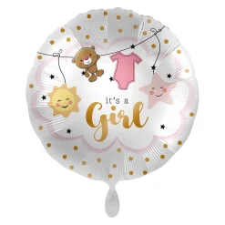 Baby girl is coming Folienballon  Größe: 43 cm