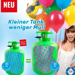 Ballongas Helium Einweg Flasche 30 -  Heliumflasche mit 30 Ballons
