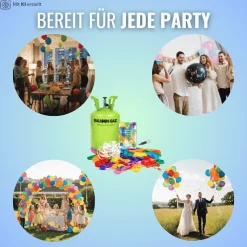 Ballongas Helium Einweg Flasche 30 -  Heliumflasche mit 30 Ballons