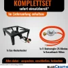 4-Bein Gas-Hocker-Kocher 10,5 kW mit Zündsicherung  Piezozündung mit Gasschlauch und 11-Stufen- Gasregler