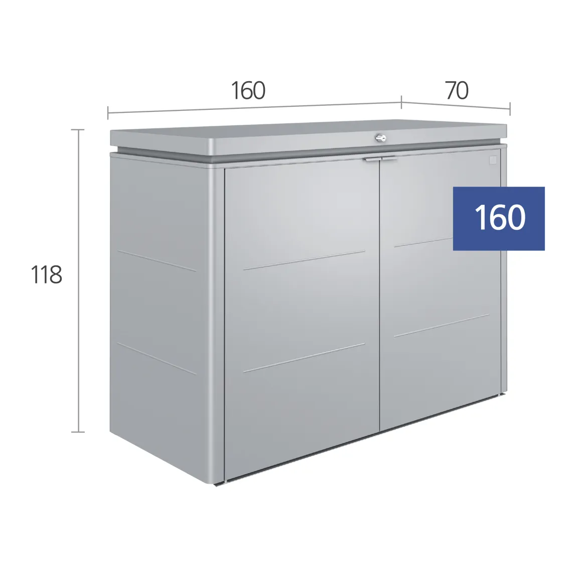 Biohort HighBoard 160 Silber-Metallic