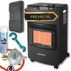 BlueCraft Infrarot Gas Heizofen 4,2 kW mit Gasregler für Innenräume