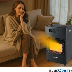 BlueCraft 3 in 1 Infrarot Gas Heizofen 4,2 kW mit Anschlusszubehör und 11 kg Gasflasche gefüllt