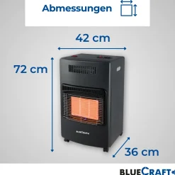 BlueCraft 3 in 1 Infrarot Gas Heizofen 4,2 kW mit Anschlusszubehör und 11 kg Gasflasche ungefüllt