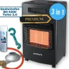 BlueCraft 3 in 1 Infrarot Gas Heizofen 4,2 kW  mit Schlauch, Gasregler, Gasschlüssel & Lecksuchspray