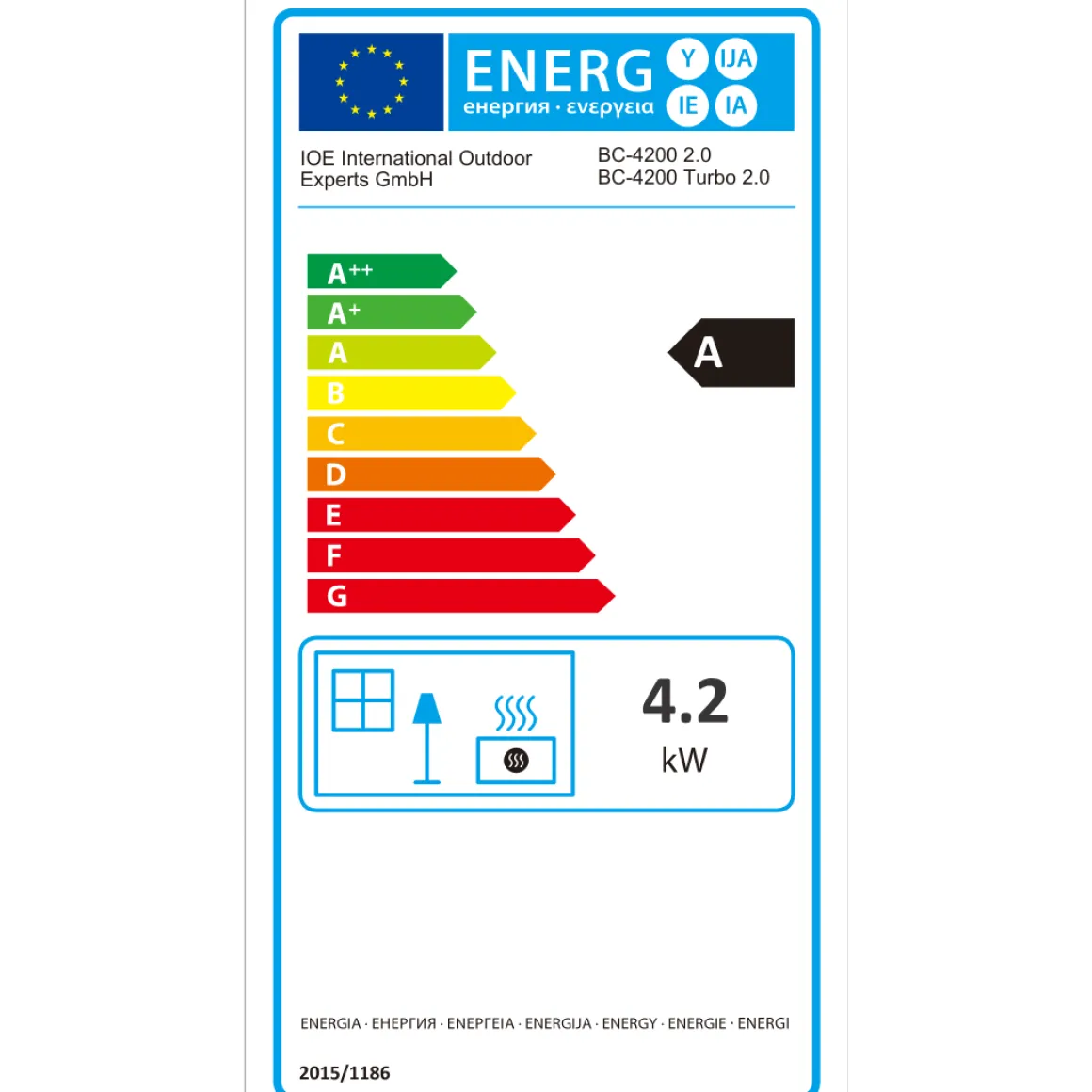 BlueCraft 3 in 1 Infrarot Gas Heizofen 4,2 kW mit Schlauch und Gasregler