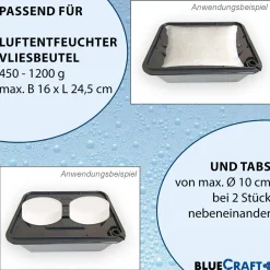 Bluecraft Luftentfeuchter Granulat Box MEGA für Vliesbeutel Nachfüllpack 900g 1kg 1,2kg Raumentfeuchter