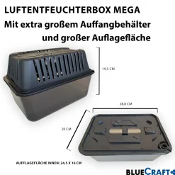 Bluecraft Luftentfeuchter Granulat Box MEGA für Vliesbeutel Nachfüllpack 900g 1kg 1,2kg Raumentfeuchter
