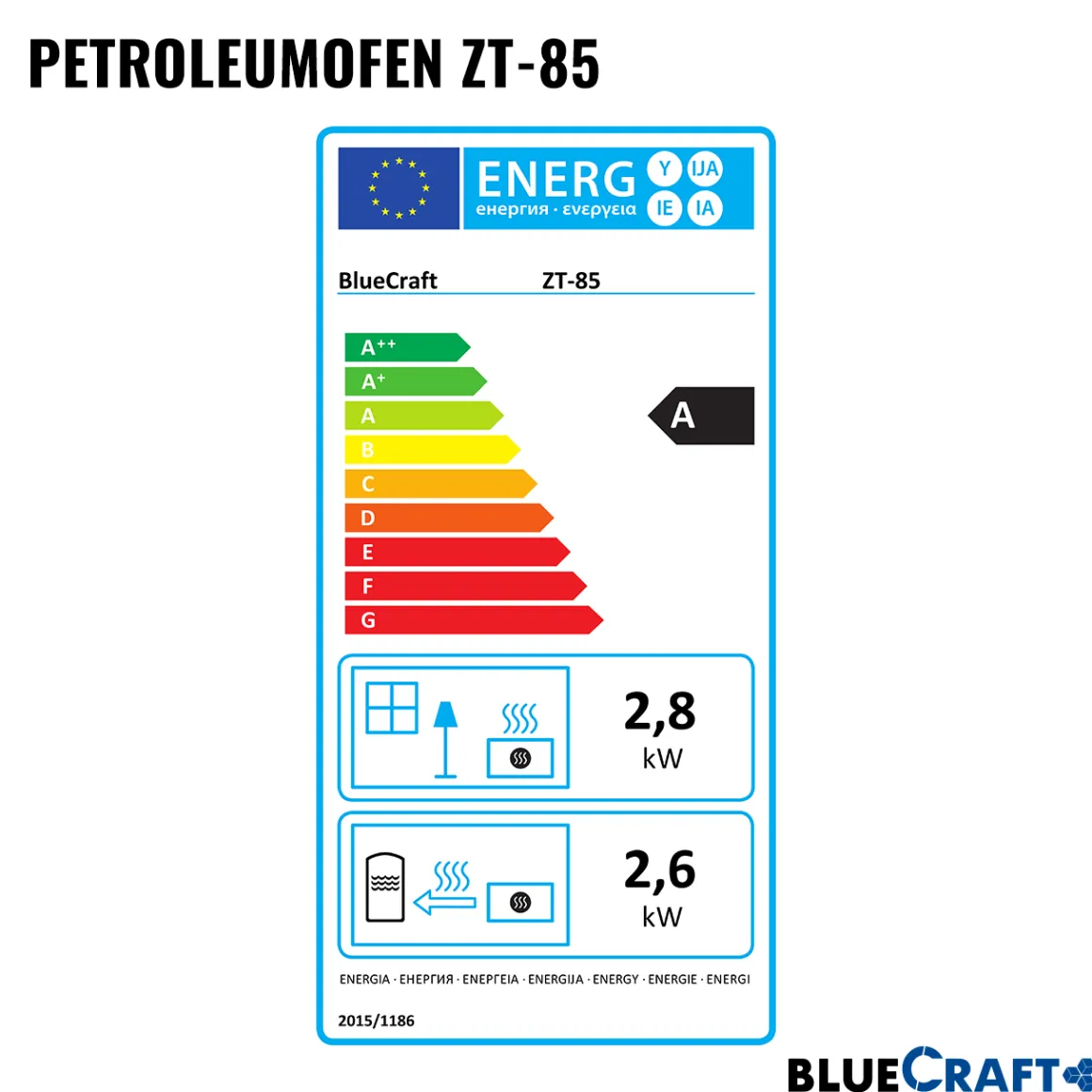 BlueCraft Petroleum Heiz-Ofen ZT-85 inklusive Handpumpe und 20 L Kanister Petroleum