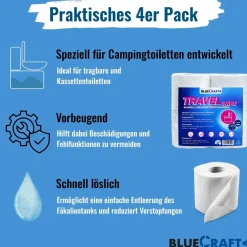 Bluecraft Sanitärflüssigkeit 2,5 l  für Campingtoiletten mit 4 Rollen Toilettenpapier