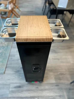Bordbar Black Onecolor mit Serving Equipment  mobiler Barwagen