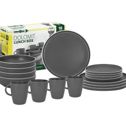 Brunner Geschirrset Lunch Box Dolomit Grey  16-teilig