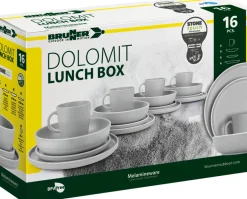 Brunner Geschirrset Lunch Box Dolomit White 16-teilig