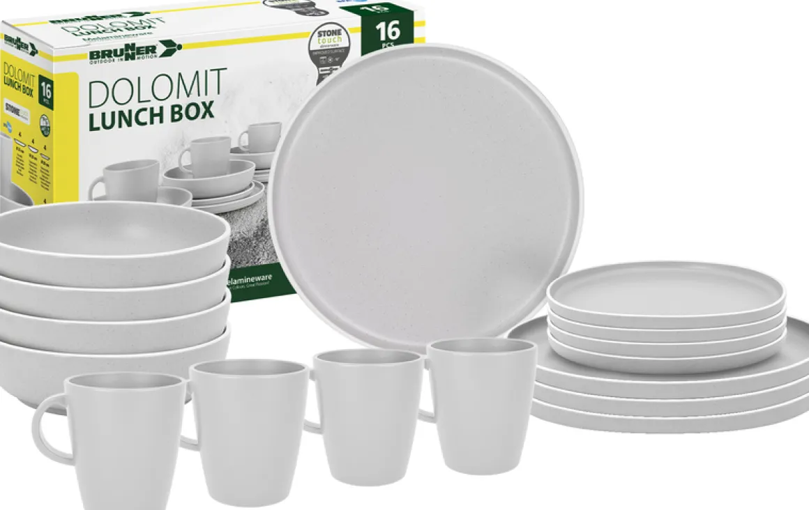 Brunner Geschirrset Lunch Box Dolomit White 16-teilig