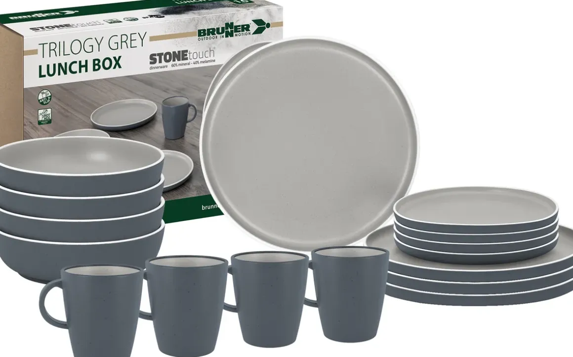 Brunner Geschirrset Lunch Trilogy Grey 16-teilig