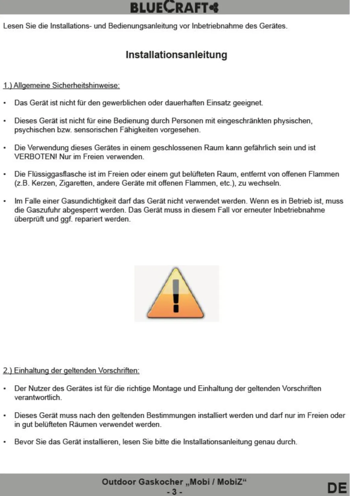 Camping-Gas-Kocher Mobi 2-flammig, anthrazit-grau mit Zündsicherung