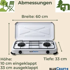 Camping-Gas-Kocher Mobi 2-flammig, weiss