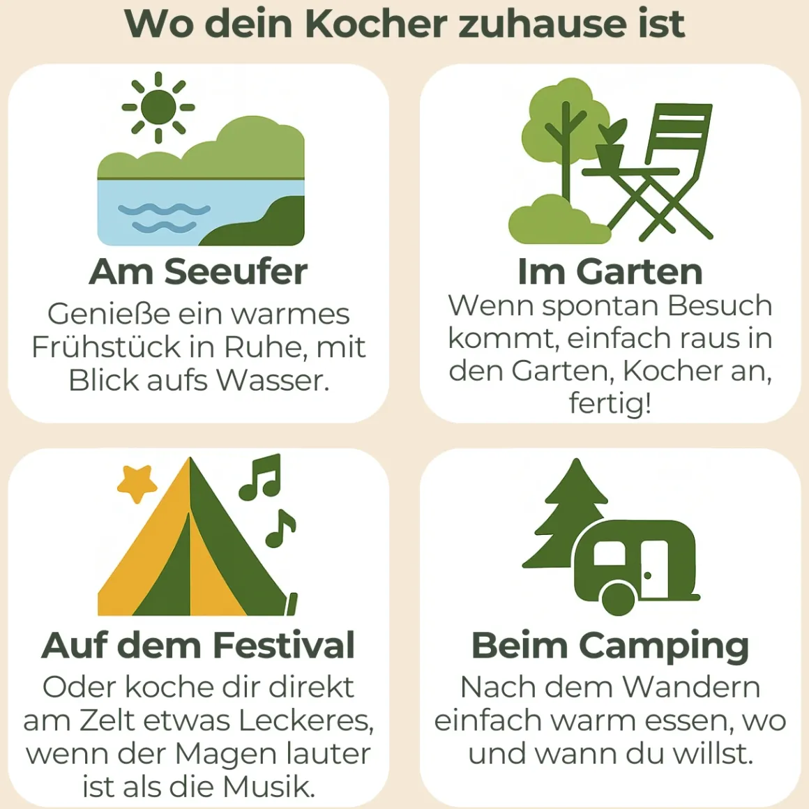 Camping-Gas-Kocher Mobi 4-flammig, weiss mit Zündsicherung, Gasschlauch und Gasregler