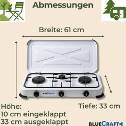 Camping-Gas-Kocher Mobi 3-flammig, weiss