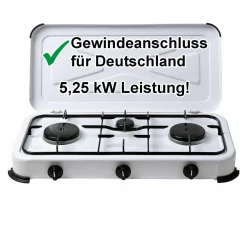 Camping-Gas-Kocher Mobi 3-flammig, weiss