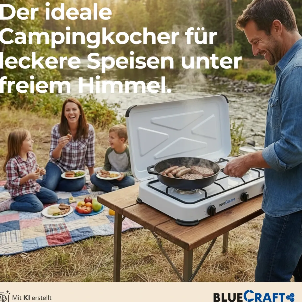 Camping-Gas-Kocher Mobi 3-flammig, weiss