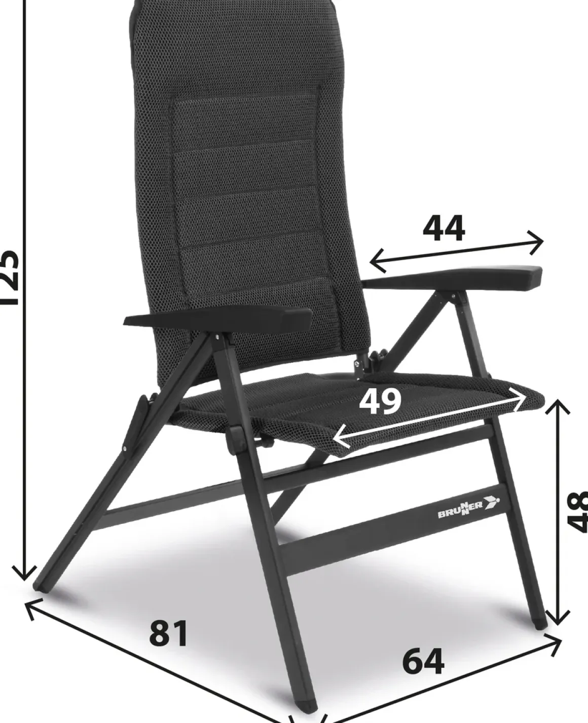 Campingstuhl Travelounger 3D Medium Klappstuhl Grau 150kg