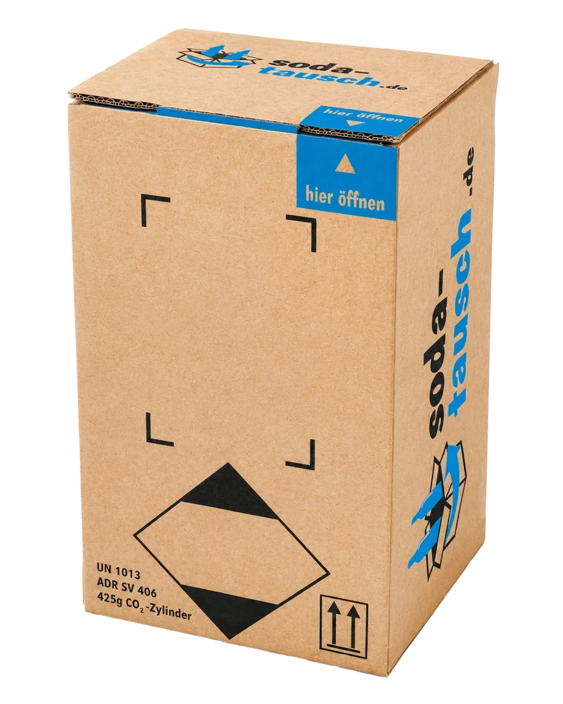 CO2 Tauschbox für 1 - 9 Zylinder mit DHL Paketmarke für Rücksendung