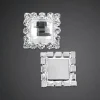 Deko: Applikationen mit Stein - 2 Stück silber-metallic, 15 mm