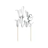 Deko: Cake Topper Mr. & Mrs.   Größe: 25  cm      Farbe :  Silber