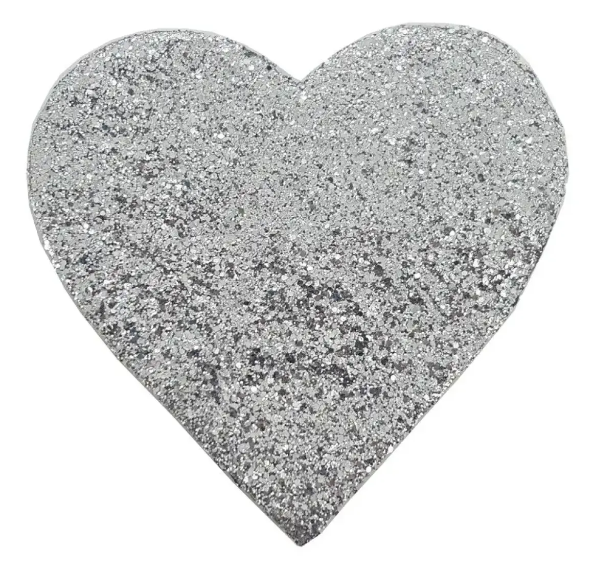 Deko: Glimmer Herz , silber Gr.: 10 cm
