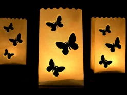 Deko: Laterne / Lichttüte Schmetterling 15 x 9 x 26 cm - 10 Stück