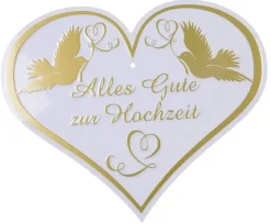 Deko:Metallherz, Alles Gute zur Hochzeit Größe: 30 cm x 15 cm
