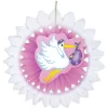 Deko: Papierfächer mit Storch, Rosa