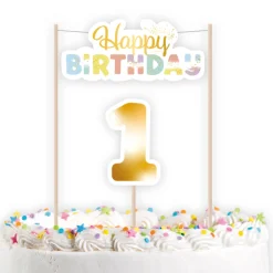 Dekoration: Rainbow , Kuchentopper 1st  Birthday  2 teile