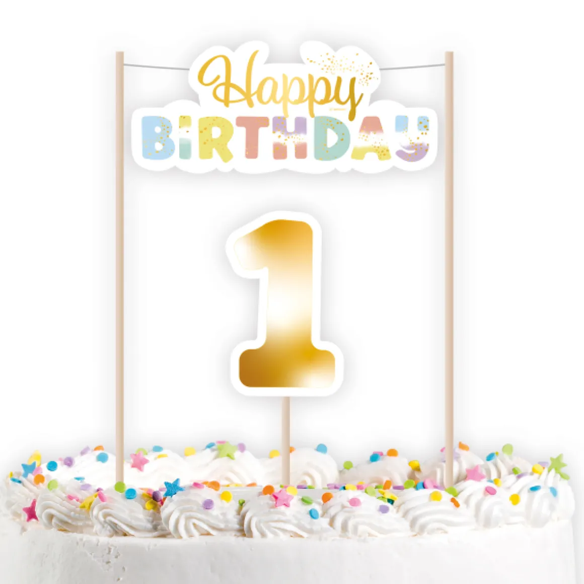 Dekoration: Rainbow , Kuchentopper 1st Birthday 2 teile