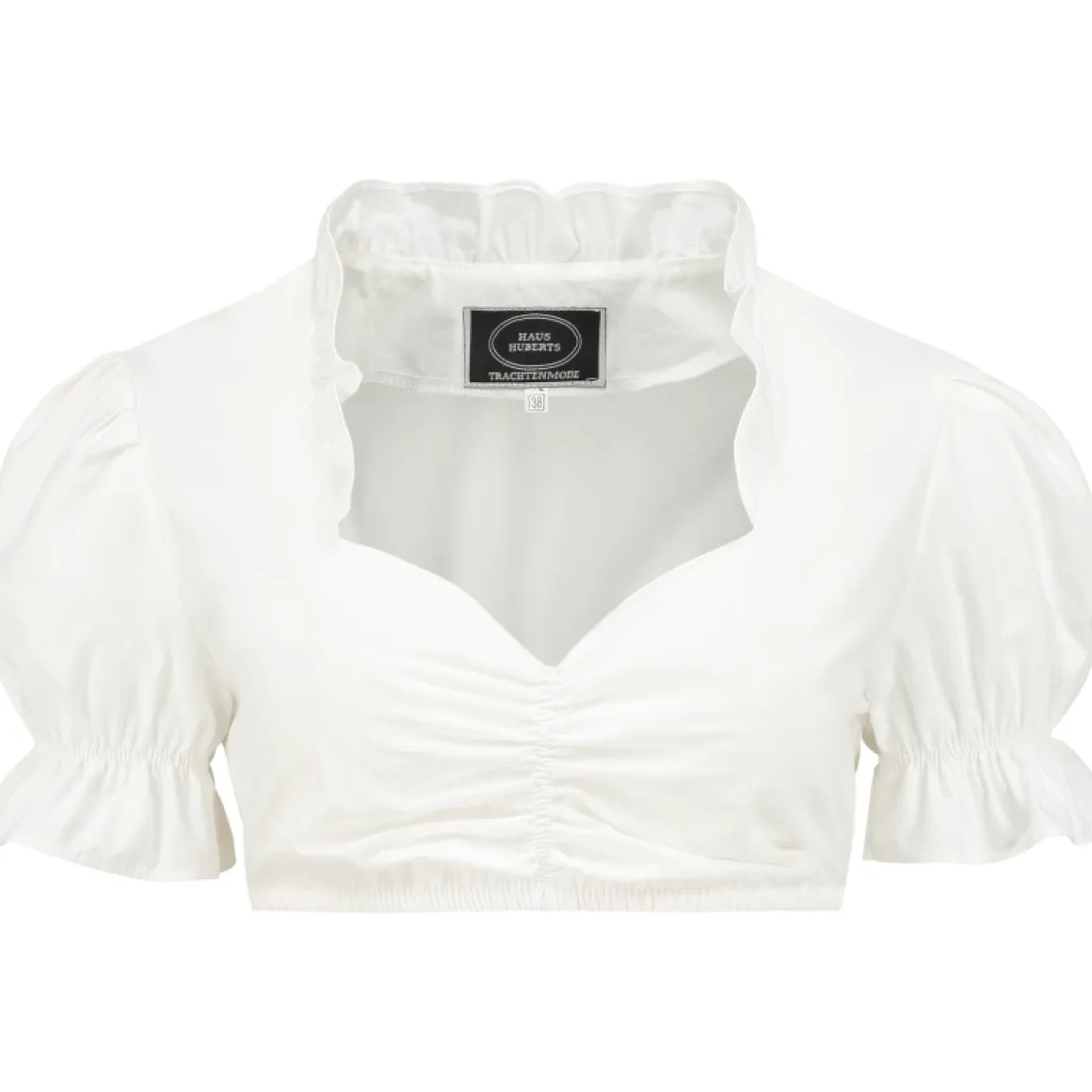 Dirndlbluse mit Rüschenkragen in Weiß
