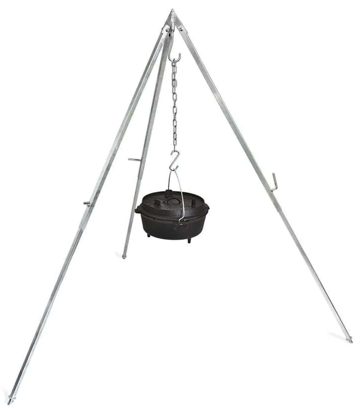 Dreibein mit Kette & Haken d1 Stahl, verzinkt Petromax